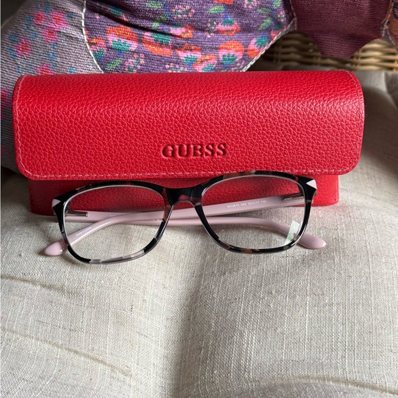 Guess Accessories - Guess women’s Tortoise Shell with Pink Eyeglasses